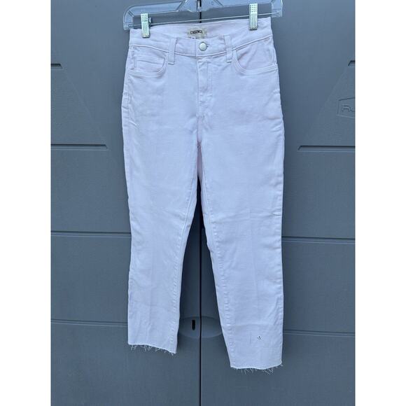 L'Agence Sada High Rise Cropped Slim Fit Raw Hem Jeans Sz 25 light pink - Picture 5 of 12